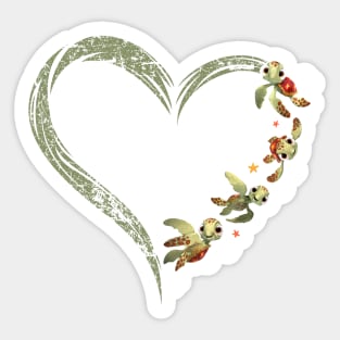 Cute Sea Turtles Heart Birthday Shirt Turtle Lovers Ocean Protector Themed T Shirt Sticker
